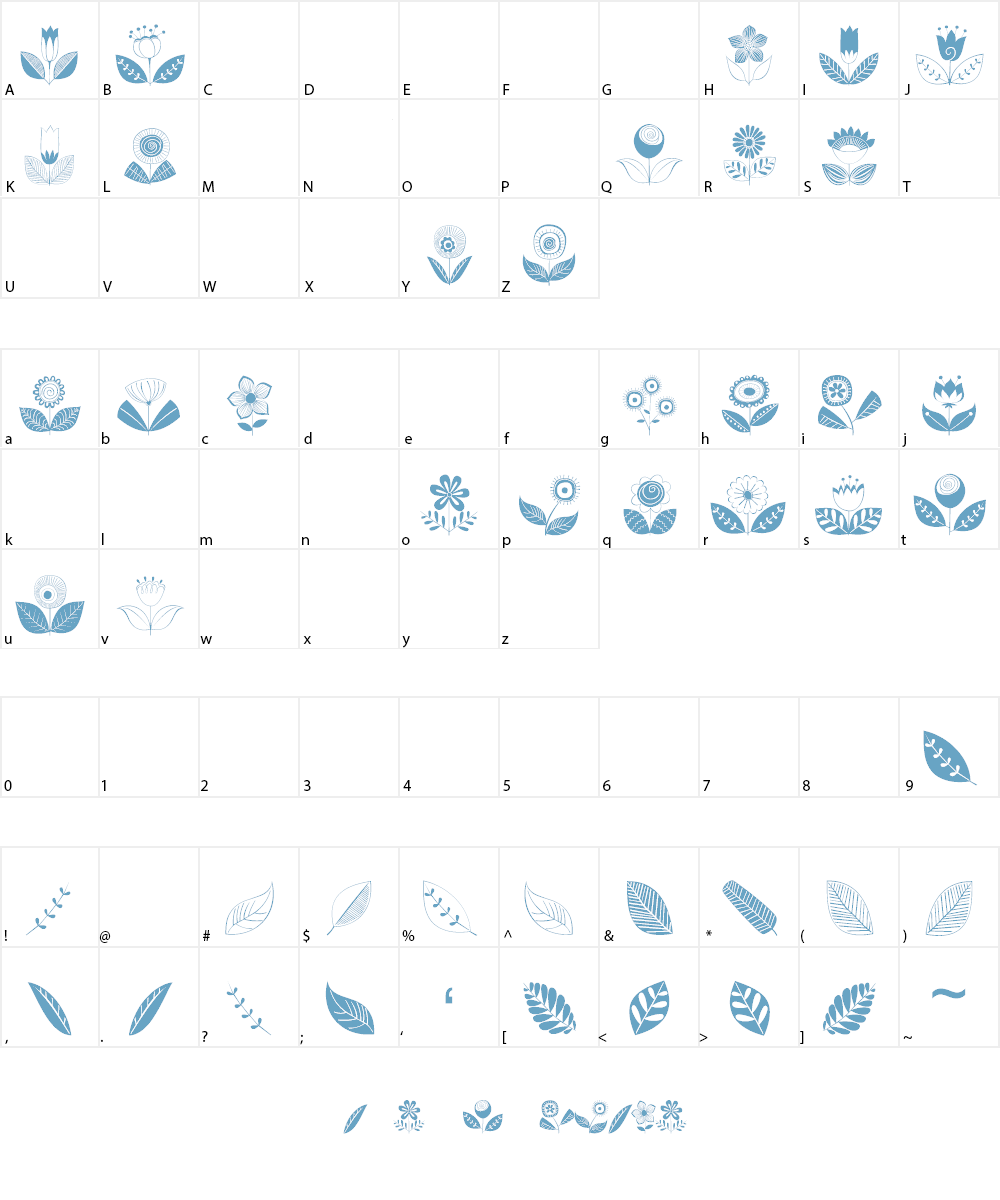DoodleDings 2 RetroFlowers Font Character